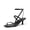BLACK, variant on Kitten Heels for Women, Strappy Square Open Toe Ankle Buckle Heeled Sandals Wedding Party Dress Shoes