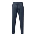 thumbnail image 6 of OSOLU Men Solid Color Long Trousers Tether Pants Sports Sweatpants Street Casual Trousers Daily Relaxed Fit Breathable Workout Training Joggers Bottoms, 6 of 6