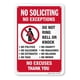 thumbnail image 1 of SeñAl de No Solicitar, DecoracióN Divertida para Puerta de Casa, Oficina, Patio Comercial, Metal Aluminio Libre de ÓXido, Sin Excusas, Sin Excepciones, 1 of 5