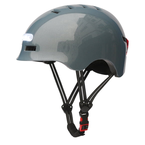 Casco de bicicleta LED con luz Casco protector recargable por USB con luz de advertencia para bicicleta de equilibrio Scooter Ciclismo nocturno Escalada en roca