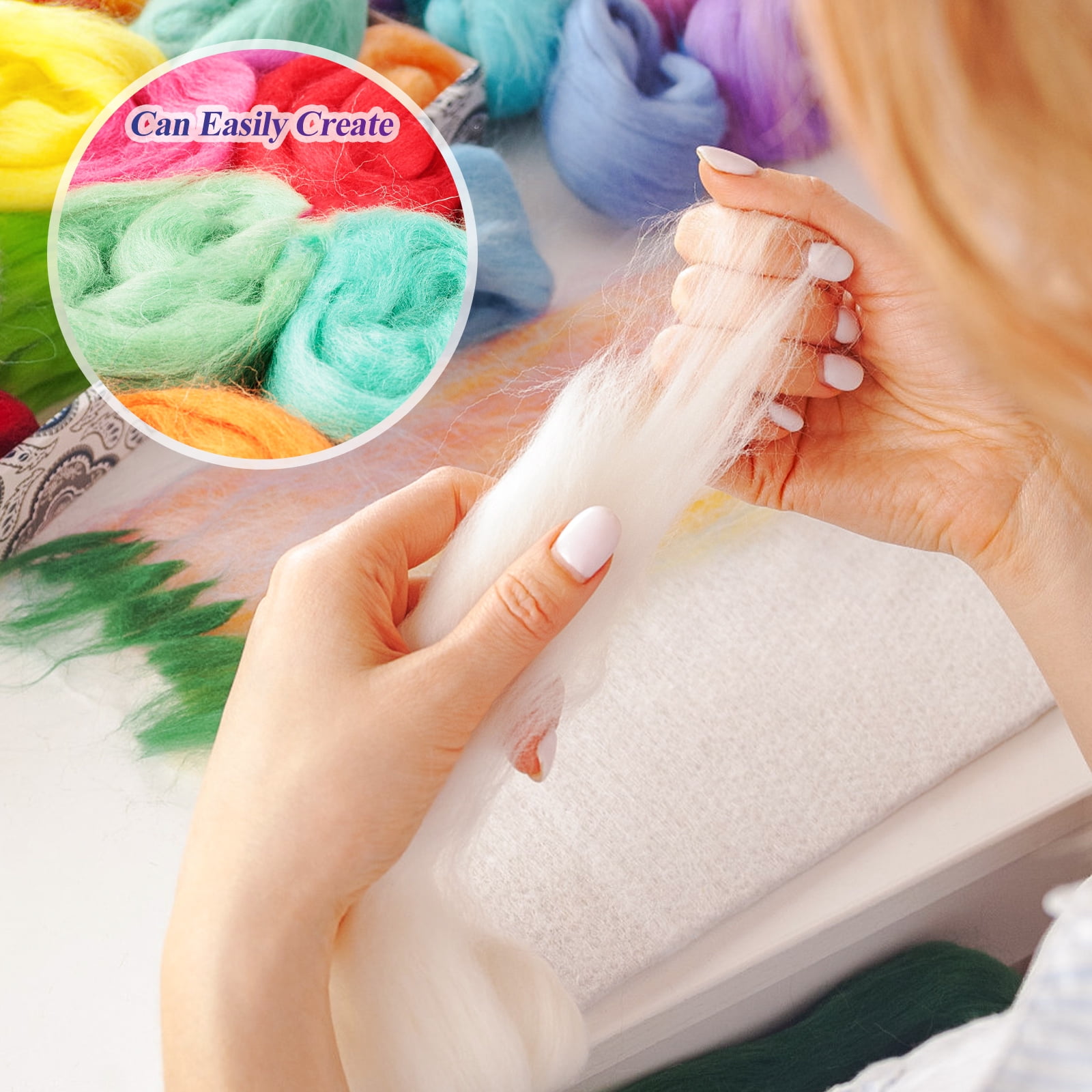 OUNONA  Colorful Thorn Felt Set Craft Kits Needle Felting Needles Tool Wool
