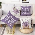 thumbnail image 2 of Lavender Floral Throw Pillow Covers 18 x 18 Set of 4 Home Sweet Home Bless This Home Purple Spring Summer Decorative Cushion Cases for Sofa Couch Living Room Outdoor Home Decor, 2 of 5