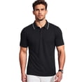 thumbnail image 2 of Cadmus Mens Polo Shirts Quick Dry Short Sleeve Golf T Shirt Performance Moisture Wicking Casual Workout,8602,Black+Dark Grey+Green,2XL, 2 of 6