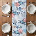 thumbnail image 4 of Table Runner 70 Inches Long for Kitchen Dining, Blue Ocean Dresser Scarf Farmhouse, Dining Table Decorations for Wedding/Parties, Summer Coastal Beach Nautical Sea Turtles Corals 13 x 70 In, 4 of 8