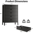 thumbnail image 2 of FURNIWAY Black 5 Drawer Dresser, Fluted Wood Chest of Drawers, Modern Dresser with Deep Drawers for Clothes, Large Capacity Storage Cabinet for Bedroom,Living Rooms,Offices and Entryways, 2 of 9