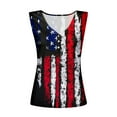 thumbnail image 4 of Usmixi Womens Tank Tops Independence Day Fashion Button Up Knitted Ribbed Patriotic Vest Shirts Summer Trendy Star Striped Print V-Neck Sleeveless Shirts Blouse Blue XXL, 4 of 5