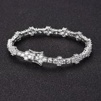 Simple And Light Luxury Temperament 3mm Moissanite Cross Bracelet Women's Sterling Silver