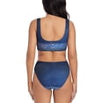 thumbnail image 3 of Kdxio Retro Blue Glitter Print Women's 2 Piece High Waisted Wrap Spaghetti Strap Summer Swimsuit Bikini Set-, 3 of 7
