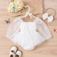 thumbnail image 2 of Infant Baby Girl Mesh Romper Dress with Headband Princess Outfit Photoshoot Clothing for 1-18 Months, 2 of 5