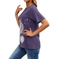 thumbnail image 3 of TWZH Women Dandelion Graphic Printed Crew Neck T-Shirt Casual Loose Tees Tops, 3 of 6