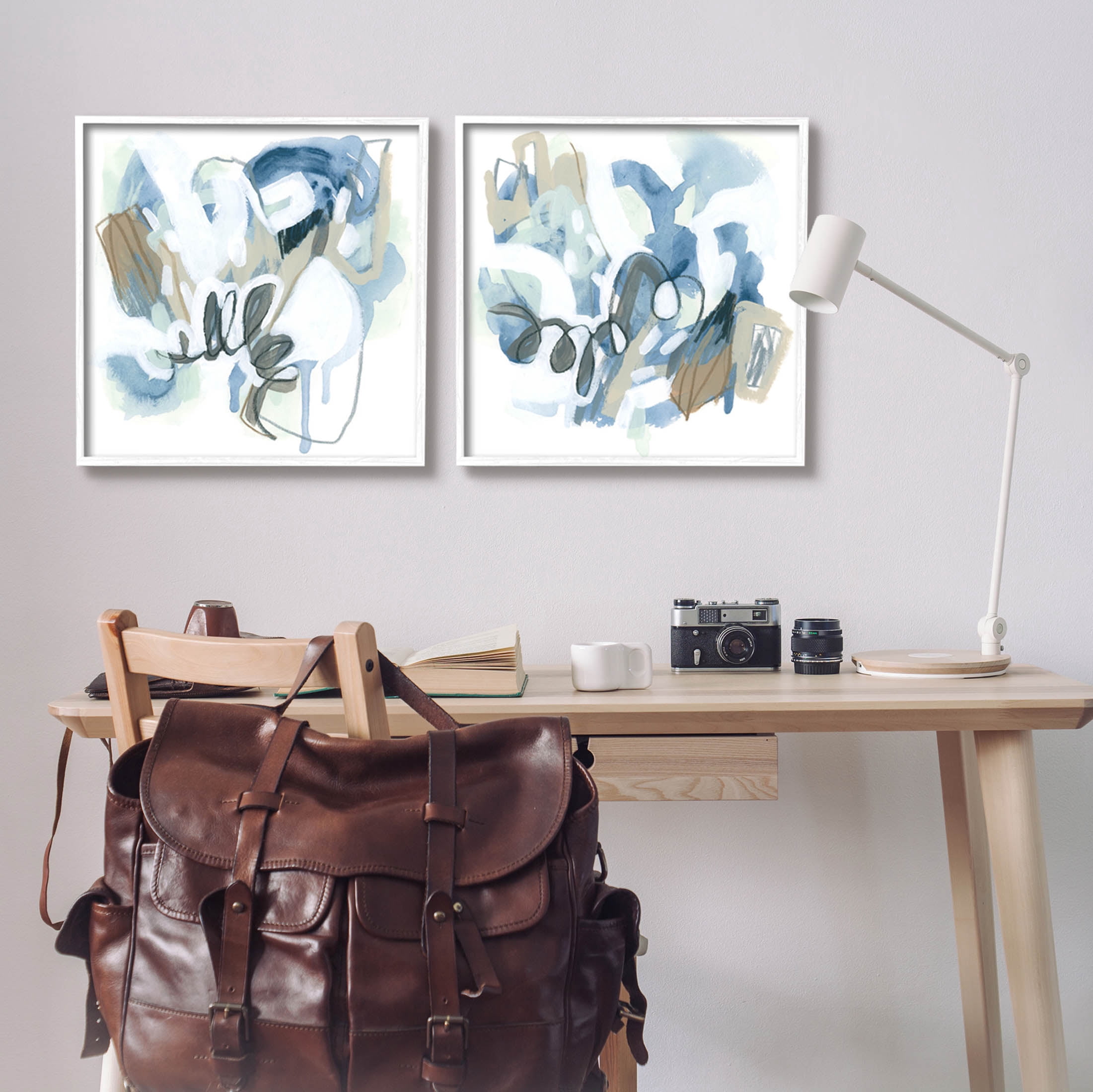 Stupell Industries Abstract Varied Nautical Squiggles Graphic Art White Framed Art Print Wall Art, Set of 2, Design by June Erica Vess