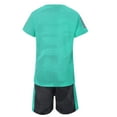 thumbnail image 4 of YONGHS Kids Boys Shorts Set Football Jerseys Athletic Sports Suit Quickly Dry T-shirt Shorts Set Green 5-6, 4 of 7