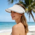 thumbnail image 2 of Women’s Sun Visor Solid Color With Black Trim Wide Brim Sun Protection Lightweight Sports Hat, 2 of 6