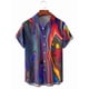 thumbnail image 4 of Camisa con estampado de líneas degradadas de verano para hombre, camisas de playa hawaianas de verano para fiestas, ropa de calle con solapa de gran tamaño para hombre, 4 of 4
