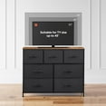 thumbnail image 5 of 7 Drawer Dresser TV Stand, Dressers for Bedroom, Fabric Storage Tower, Hallway, Entryway, Closets, Sturdy Steel Frame, Wood Top, Easy Pull Handle,, 5 of 9
