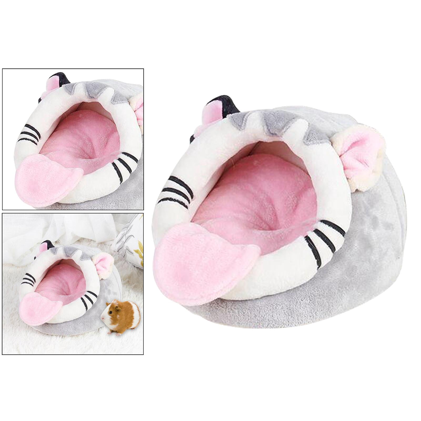 Warm Small Pet Animals Bed Dutch Hamster Hedgehog Rat Chinchilla Guinea Habitat Mini House - Pink S