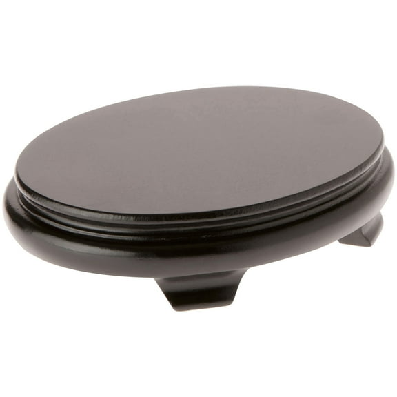 Plymor Black Oval Wood Veneer Footed Display Base, 8.25" W x 6.25" D x 1.75" H (8" x 6" Display Area)