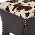 thumbnail image 4 of Bowery Hill Faux Leather Foot Stool in Cow Print, 4 of 4