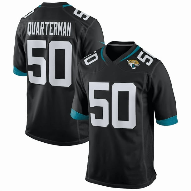 Camiseta deportiva de fútbol americano de los #50 Shaquille Quarterman, color negro, para hombre (talla M)