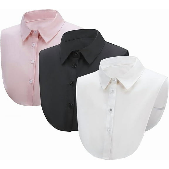 Camicover  Women’s Detachable Half Shirt Blouse Collar Fake Collar Dickey Collar Pack of 3