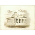 thumbnail image 2 of Ithiel Town 18x14 Black Ornate Wood Framed Double Matted Museum Art Print Titled - U. S. Custom House, New York (Perspective) (1834), 2 of 5