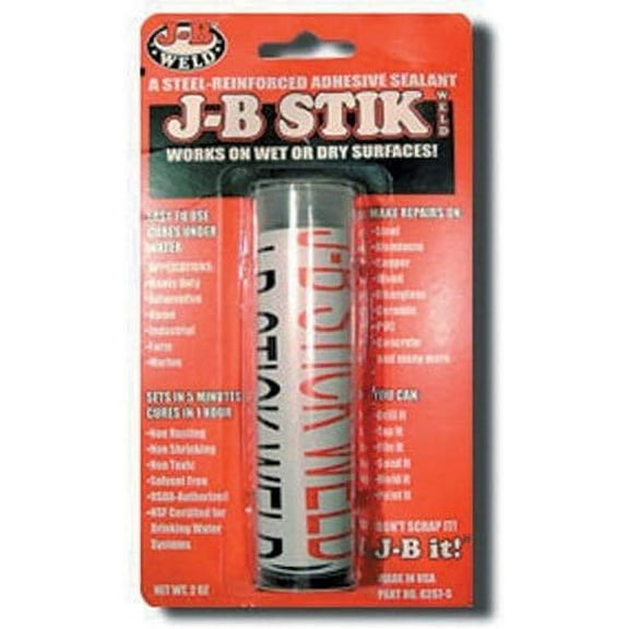 J-B Weld 8267-S SteelStik Steel Reinforced Epoxy Putty Stick - 2 oz Pack of 2