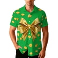 thumbnail image 2 of St Patrick's Day Shirts for Men Oversized Clovers Irish Shamrocks Printed Button Down Lapel Short Sleeve T Shirt Summer Casual Vacation Hawaiian Beach Blouse Top, 2 of 9