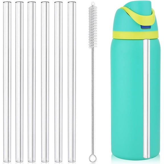 6PCS Replacement Straws for Owala Water Bottle 24 oz 32 oz,Reusable Tritan Straw with Cleaning Brush