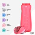 thumbnail image 3 of Pogo Botella De Agua De Plástico De 64 Oz Con Tapa A Prueba De Fugas Y Asa De Transporte Marcas De Capacidad Reutilizables Sin Bpa Apto Para Lavavajillas Perfecto Para Viajes Escuela Al Aire Libre Y G, 3 of 5