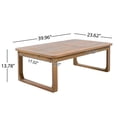 thumbnail image 6 of Christopher Knight Home Rectangular Acacia Wood Outdoor Coffee Table with Curved Legs, Light Teak, 6 of 11
