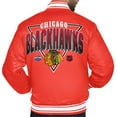 thumbnail image 2 of Men's Starter Red Chicago Blackhawks Triangle Satin Varsity Full-Snap Jacket, 2 of 3