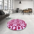 thumbnail image 4 of Ahgly Company Machine Washable Indoor Square Transitional Blossom Pink Area Rugs, 7' Square, 4 of 7