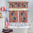 thumbnail image 4 of Independence Day Star Kitchen Curtains Valances 3 Piece Set, Red Blue American Flag Leaf Flower Red Stripe Rod Pocket Tier Curtain and Valance Drapes for Small Window 24 Inch Length for Bedroom Cafe, 4 of 9
