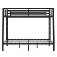 thumbnail image 5 of Bellemave Full XL over Queen Size Bunk Bed Set Heavy Duty Metal 2 Bunk Bed Frame with 2 Ladders and Guardrails Space Saving Noise Reduced Queen Bunk Bed for Adults, Teens, Black, 5 of 12