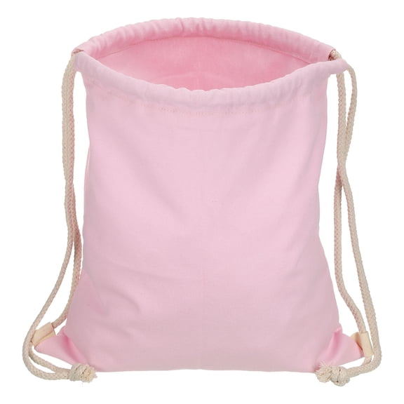 Uxcell Cotton Drawstring Bags Cotton Drawstring Backpack Foldable Sports Gym Bags Pink