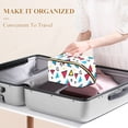 thumbnail image 3 of FORMRS Makeup Bag Travel Cosmetic Organizer for Women Fold Flat Zipper Pouch with Handle, Red Triangles, 3 of 8