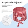 thumbnail image 4 of Kdxio Red Checkboard Pattern Turban Hat for Women Men Comfortable Adjustable Cleaning Working Cap with Sweatband, 4 of 8