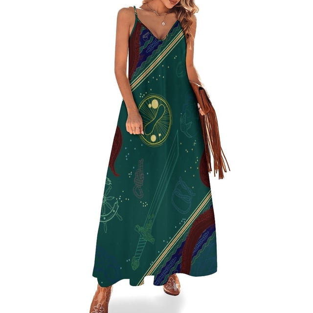 Vestido sin mangas de fiordo, vestidos de noche, vestidos de verano para mujer, vestidos de mujer de manga larga