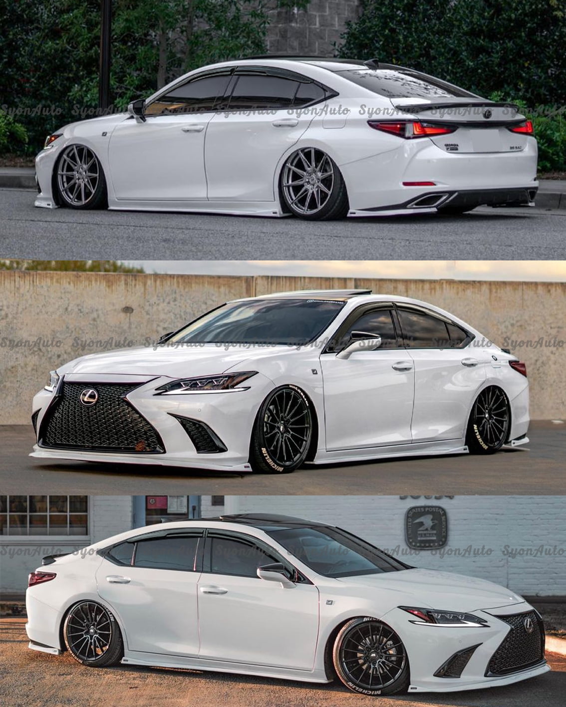 Buy Fits 2019-2021 Lexus ES300h ES350 JDM 3D Wavy Mugen Style Window ...