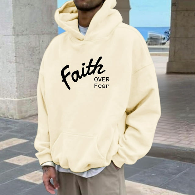 WILLBEST Sudaderas para Hombre, Sudadera con Capucha, Ropa para Creyentes, Sudadera Informal con Capucha con Diseño Inspirador, Ropa De Calle Cómoda para Uso Diario XXGrande