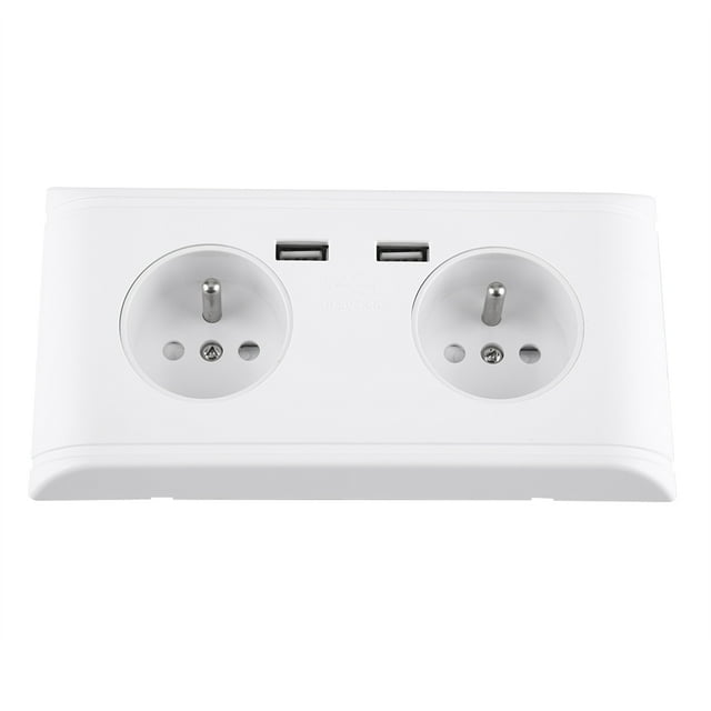 Sonew Wall Power Outlet, Wall Power Outlet,Multi-Functional EU Plug Wall Power Outlet Socket with Dual USB Port for Phone Charging 250V
