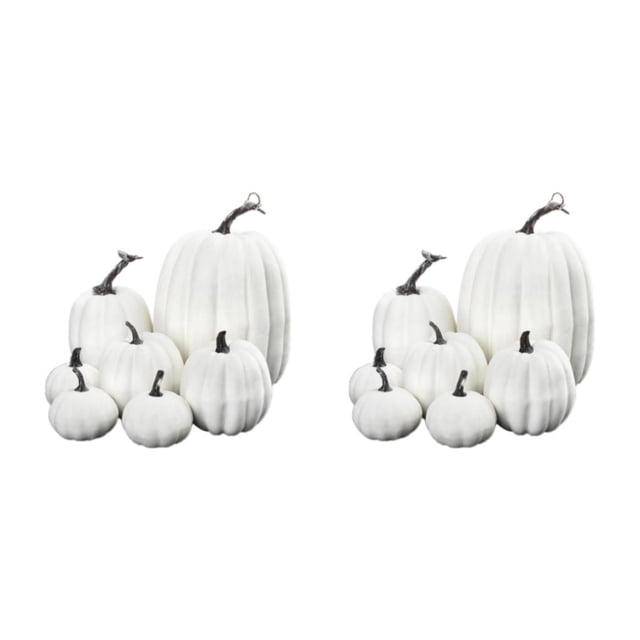 Naiovety Juego festivo de 7 calabazas artificiales para encantadoras decoraciones de bodas de otoño Blanco 2Conjunto
