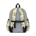 thumbnail image 3 of Sunflower and Plank Cream Pattern Backpack for School, Cute School Bag with Adjustable Shoulder Straps and Padded Back, 13.4"x11"x4.7", 3 of 5