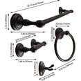 thumbnail image 4 of SENTO ROBIKI Modern Bathroom Accessories Set, Heavy Duty Metal Bath Hardware Set Wall Mounted, Includes Robe Hook, Standard Toilet Paper Holder, Towel Ring, 24” Towel Bar (4-Piece, Oil-Rubbed Bronze), 4 of 8