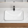 thumbnail image 3 of dokea Ceramic Undermount Bathroom Sink - 22.05" White Porcelain Basin, 3 of 9