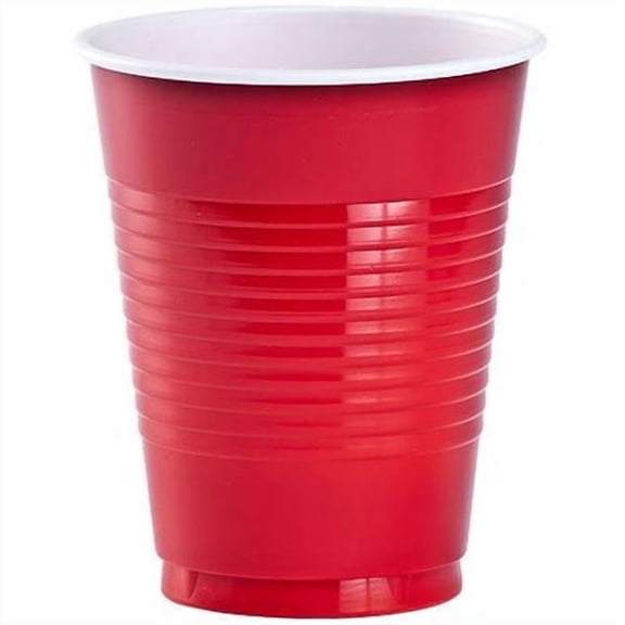 18oz Red Plastic Cup - Disposable Plastic Party Cups - Eco-friendly Cold Drinking Cups for Home, Office, Events, Wedding, Parties (48)