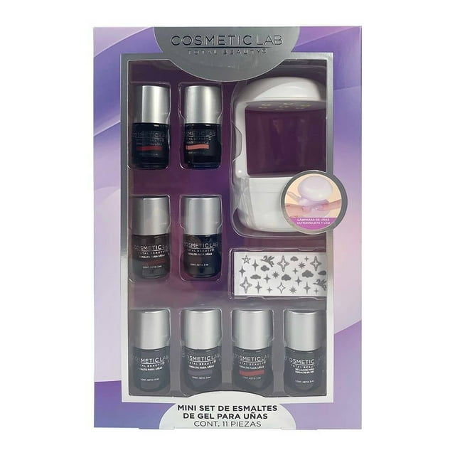 Mini Set de Esmaltes de gel para uñas Cosmetic Lab con lámpara selladora