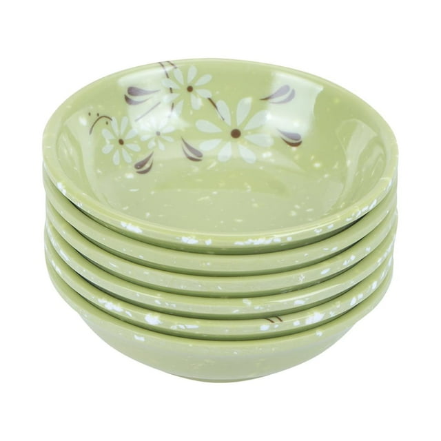 6pcs Melamine Sauce Plates Reusable Sauce Container Small Dipping Dish for Restaurant Home (Daisy)