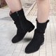 thumbnail image 1 of Botines para mujer con hebilla, botas cortas con cremallera, botas antideslizantes de punta estrecha, botas vaqueras ligeras para otoño e invierno, 1 of 9