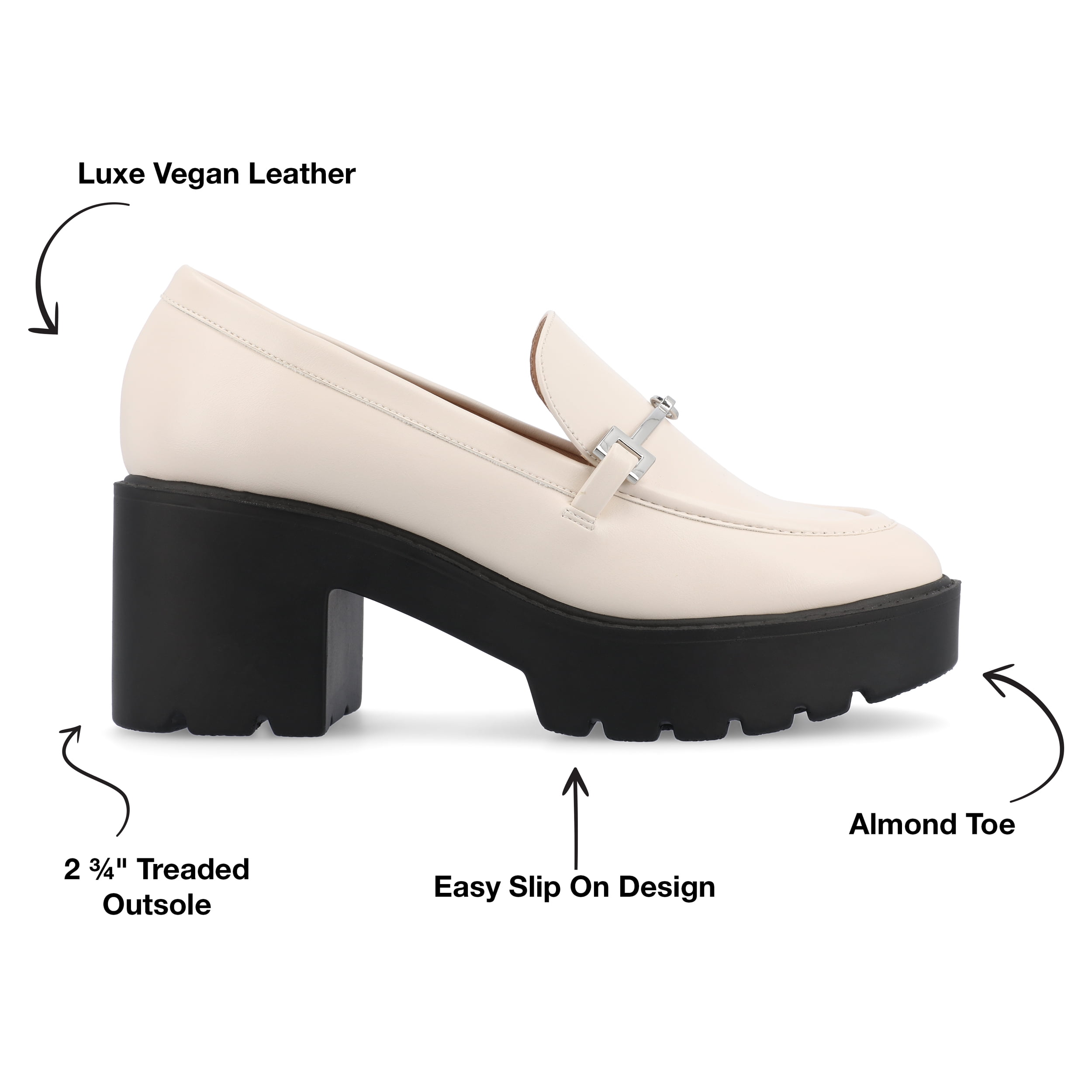 Journee Womens Kezziah Loafer Style Lug Outsole Platform Pumps, Widths Available